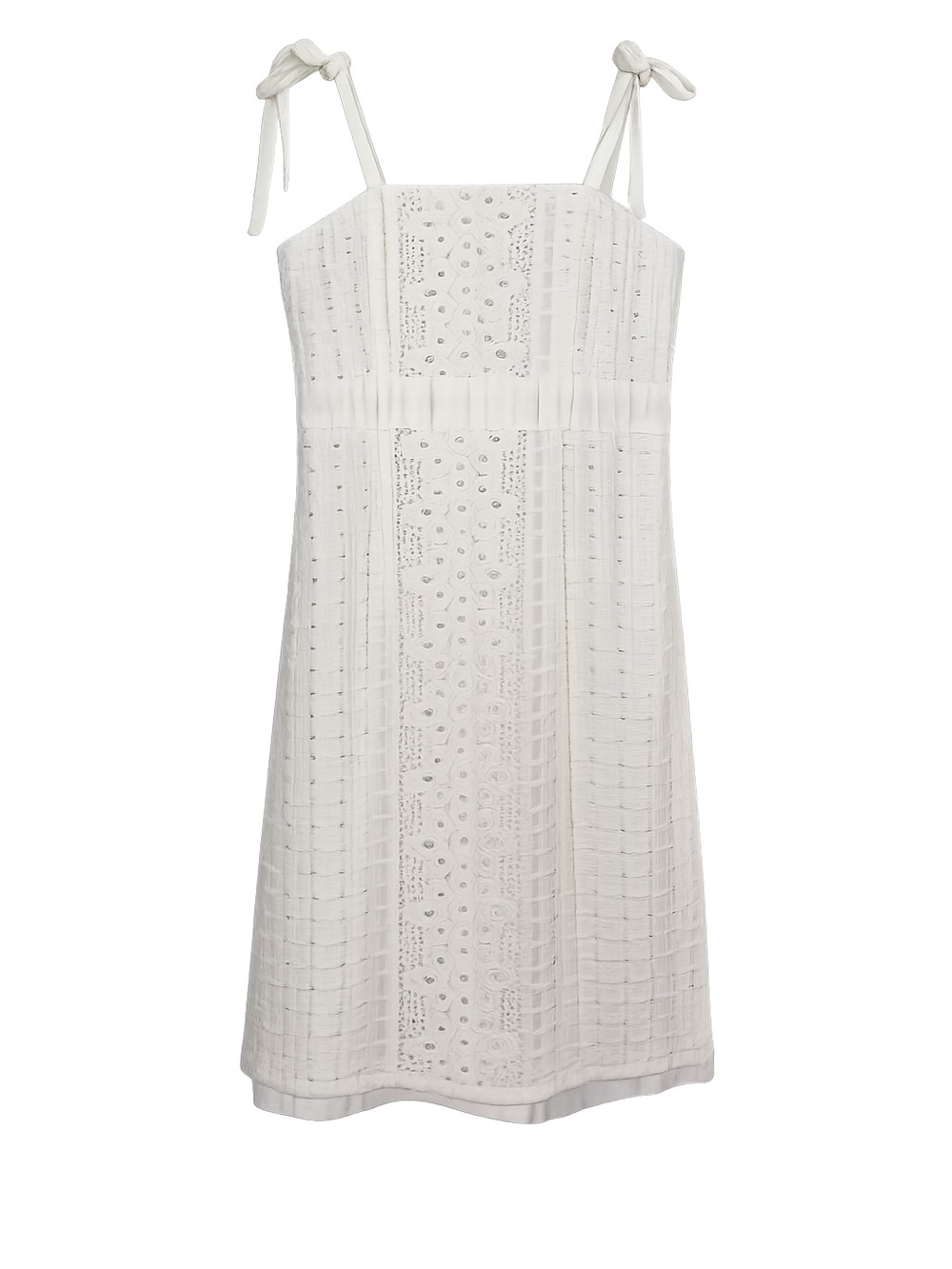 Lilly Pulitzer White Eyelet Tie Strap Mini Dress Size 8